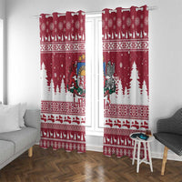 Latvia Christmas Window Curtain Priecigus Ziemassvetkus - Wonder Print Shop