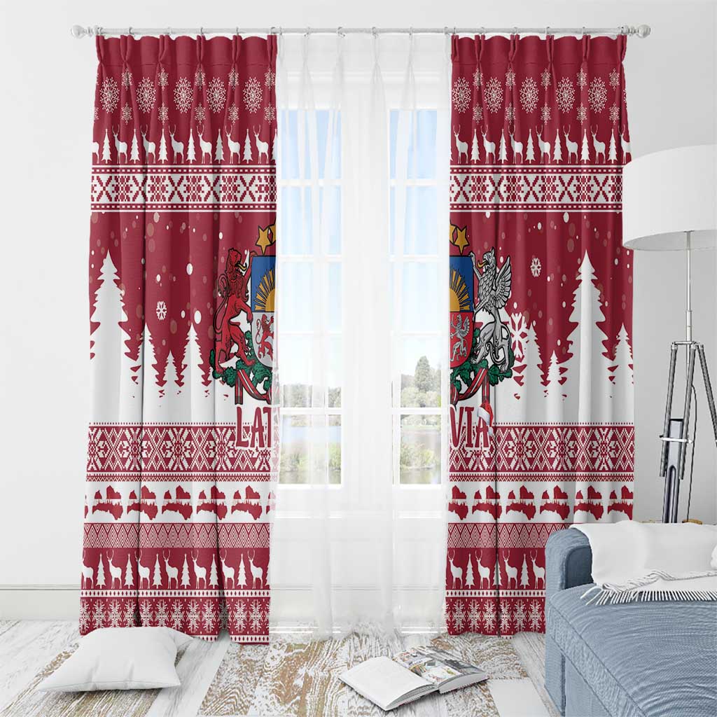 Latvia Christmas Window Curtain Priecigus Ziemassvetkus - Wonder Print Shop