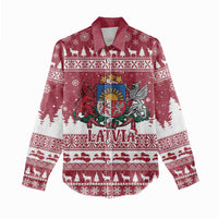 Latvia Christmas Women Casual Shirt Priecigus Ziemassvetkus - Wonder Print Shop