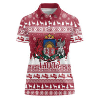 Latvia Christmas Women Polo Shirt Priecigus Ziemassvetkus - Wonder Print Shop