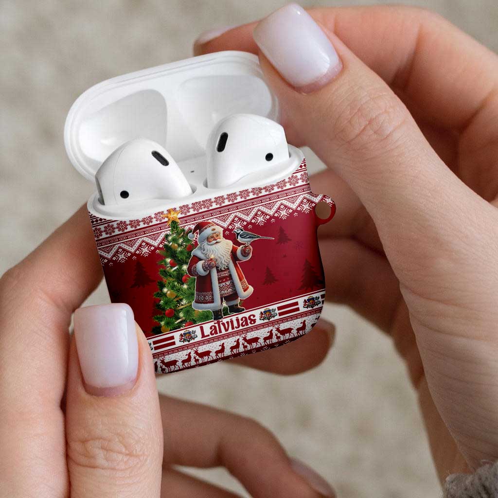 Latvia Christmas AirPods Case Ziemassvetku Vecitis Christmas Pattern - Wonder Print Shop