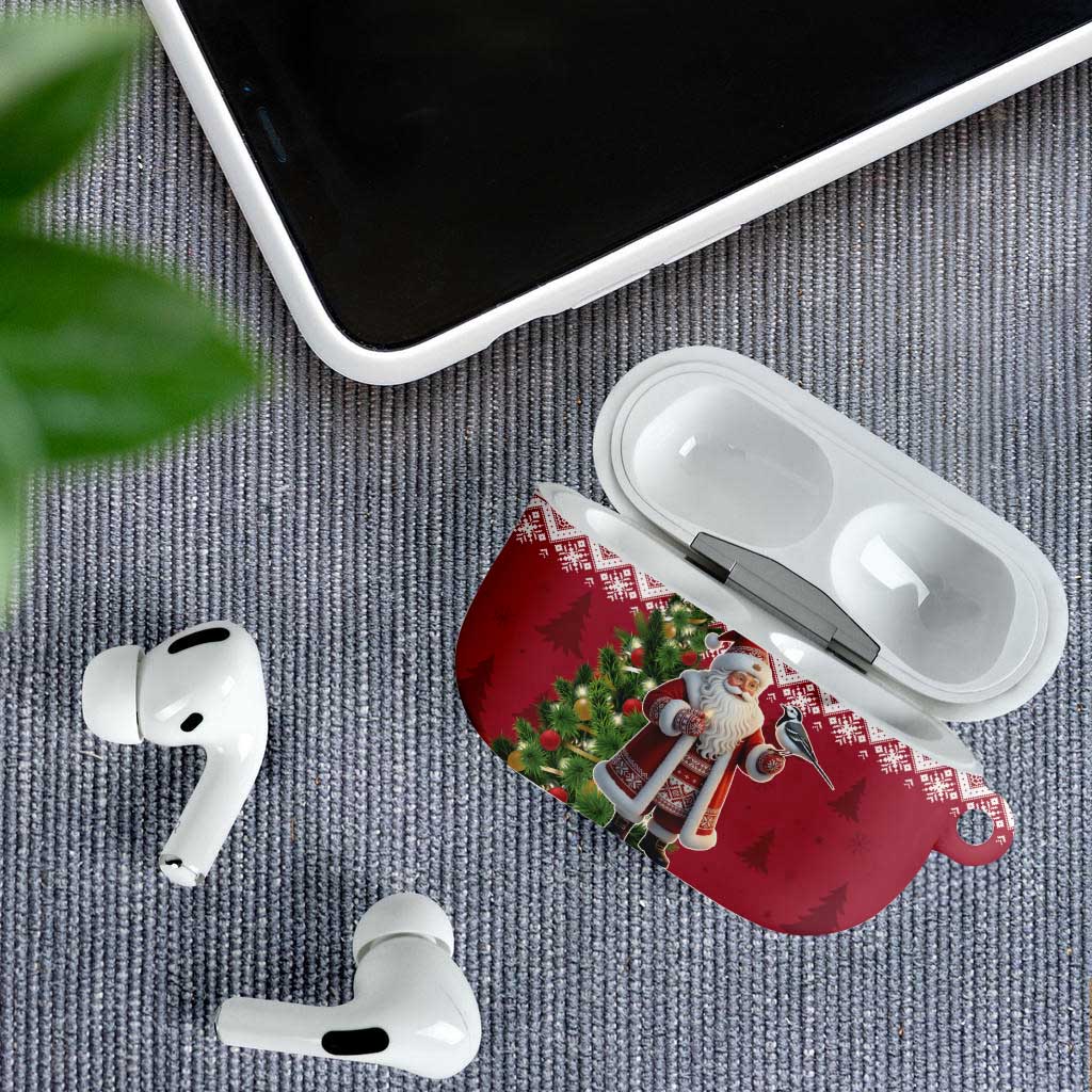 Latvia Christmas AirPods Case Ziemassvetku Vecitis Christmas Pattern - Wonder Print Shop