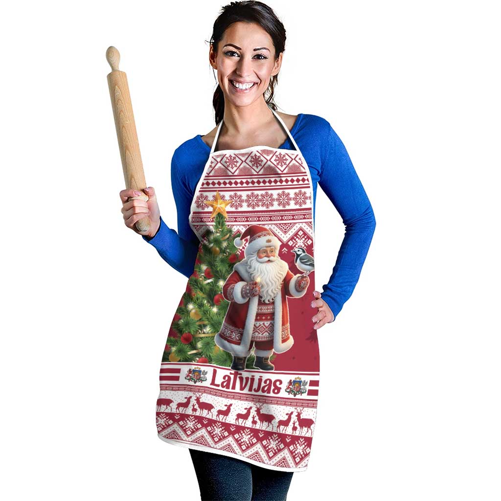 Latvia Christmas Apron Ziemassvetku Vecitis Christmas Pattern - Wonder Print Shop