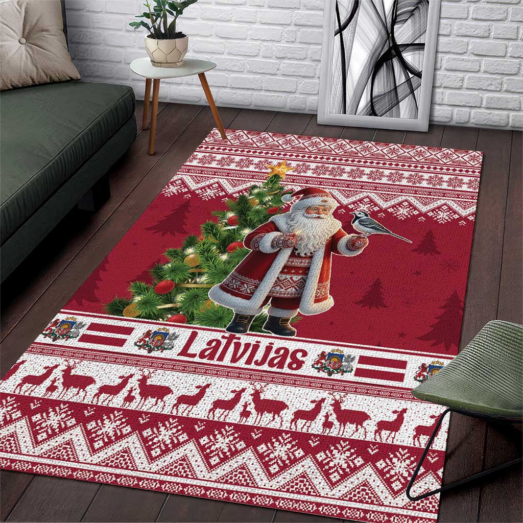 Latvia Christmas Area Rug Ziemassvetku Vecitis Christmas Pattern - Wonder Print Shop