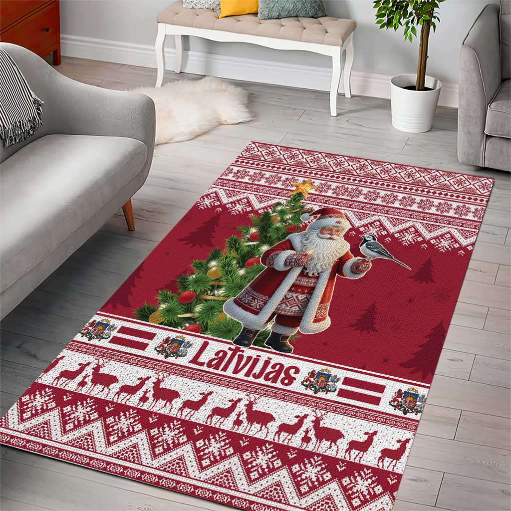 Latvia Christmas Area Rug Ziemassvetku Vecitis Christmas Pattern - Wonder Print Shop