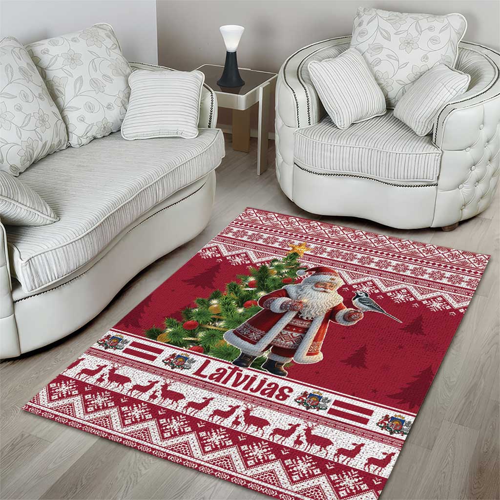 Latvia Christmas Area Rug Ziemassvetku Vecitis Christmas Pattern - Wonder Print Shop