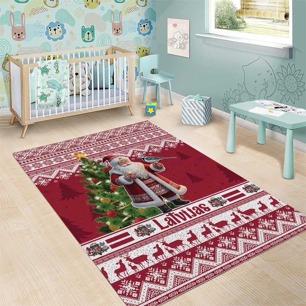 Latvia Christmas Area Rug Ziemassvetku Vecitis Christmas Pattern - Wonder Print Shop