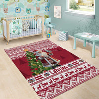 Latvia Christmas Area Rug Ziemassvetku Vecitis Christmas Pattern - Wonder Print Shop