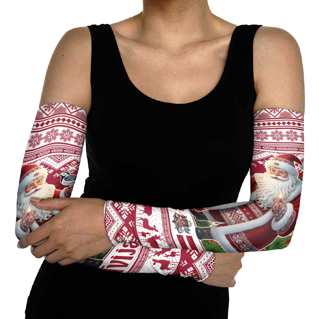 Latvia Christmas Arm Sleeves Ziemassvetku Vecitis Christmas Pattern - Wonder Print Shop
