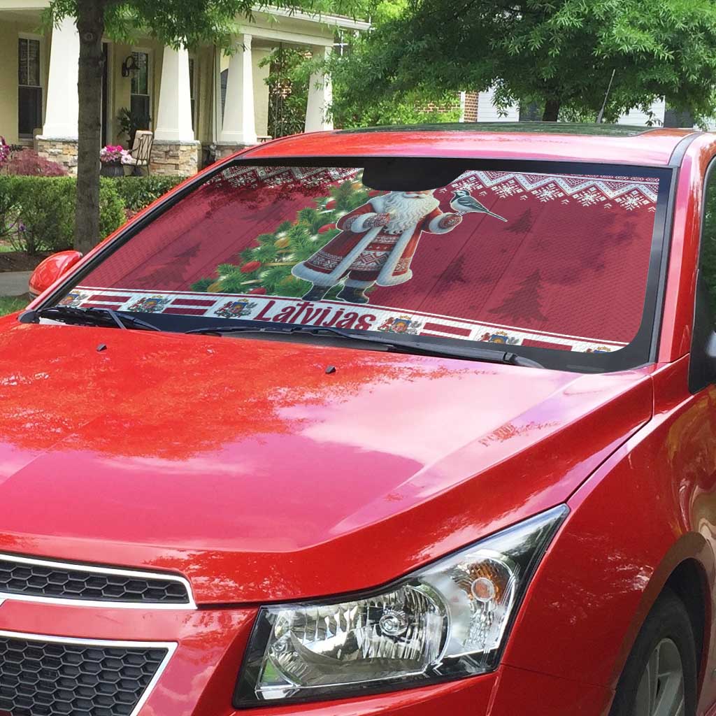 Latvia Christmas Auto Sun Shade Ziemassvetku Vecitis Christmas Pattern - Wonder Print Shop