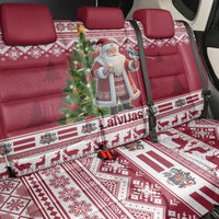 Latvia Christmas Back Car Seat Cover Ziemassvetku Vecitis Christmas Pattern - Wonder Print Shop