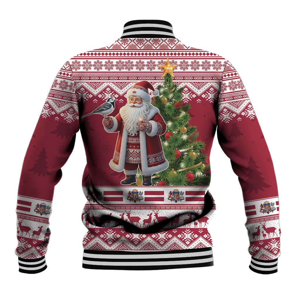 Latvia Christmas Baseball Jacket Ziemassvetku Vecitis Christmas Pattern - Wonder Print Shop