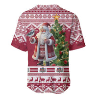 Latvia Christmas Baseball Jersey Ziemassvetku Vecitis Christmas Pattern - Wonder Print Shop