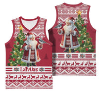 Latvia Christmas Basketball Jersey Ziemassvetku Vecitis Christmas Pattern - Wonder Print Shop