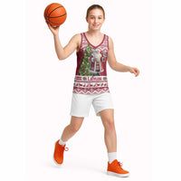 Latvia Christmas Basketball Jersey Ziemassvetku Vecitis Christmas Pattern - Wonder Print Shop