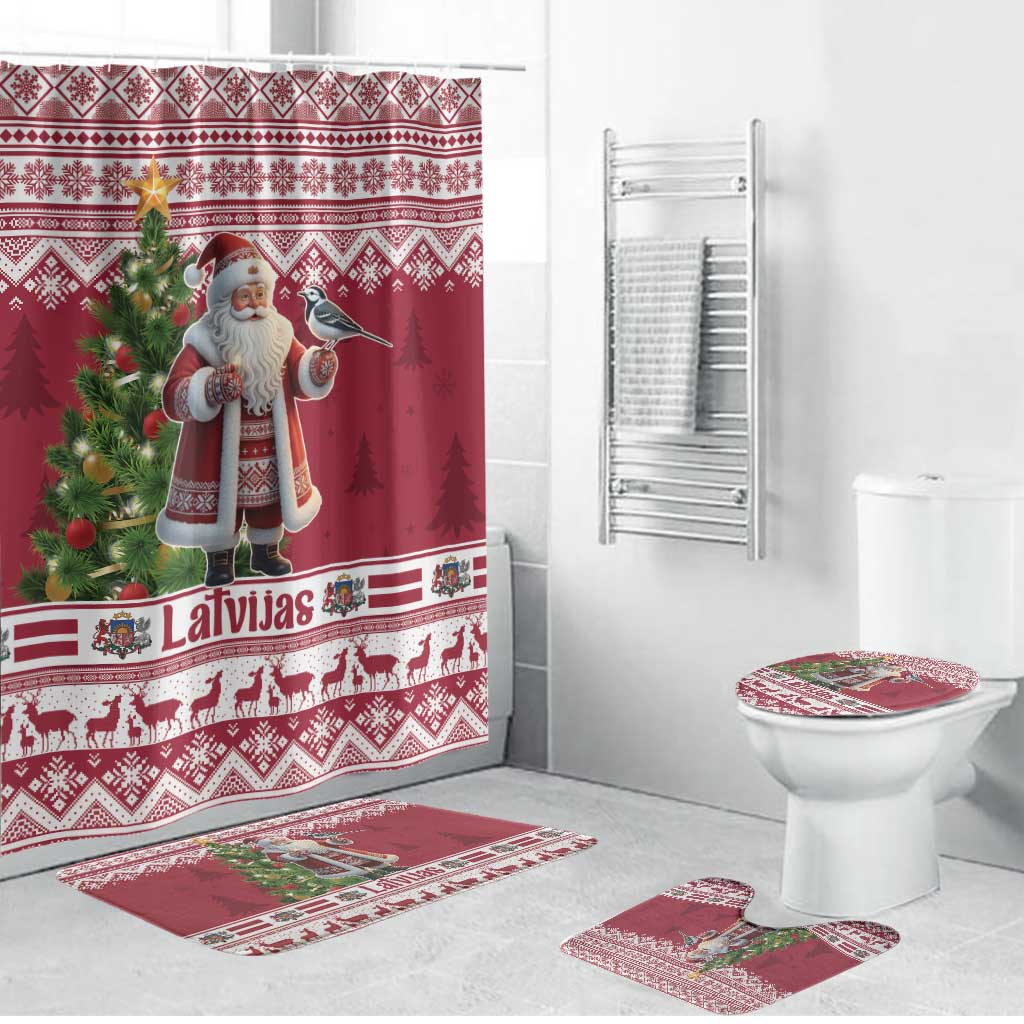 Latvia Christmas Bathroom Set Ziemassvetku Vecitis Christmas Pattern - Wonder Print Shop