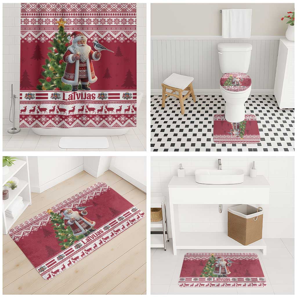 Latvia Christmas Bathroom Set Ziemassvetku Vecitis Christmas Pattern - Wonder Print Shop