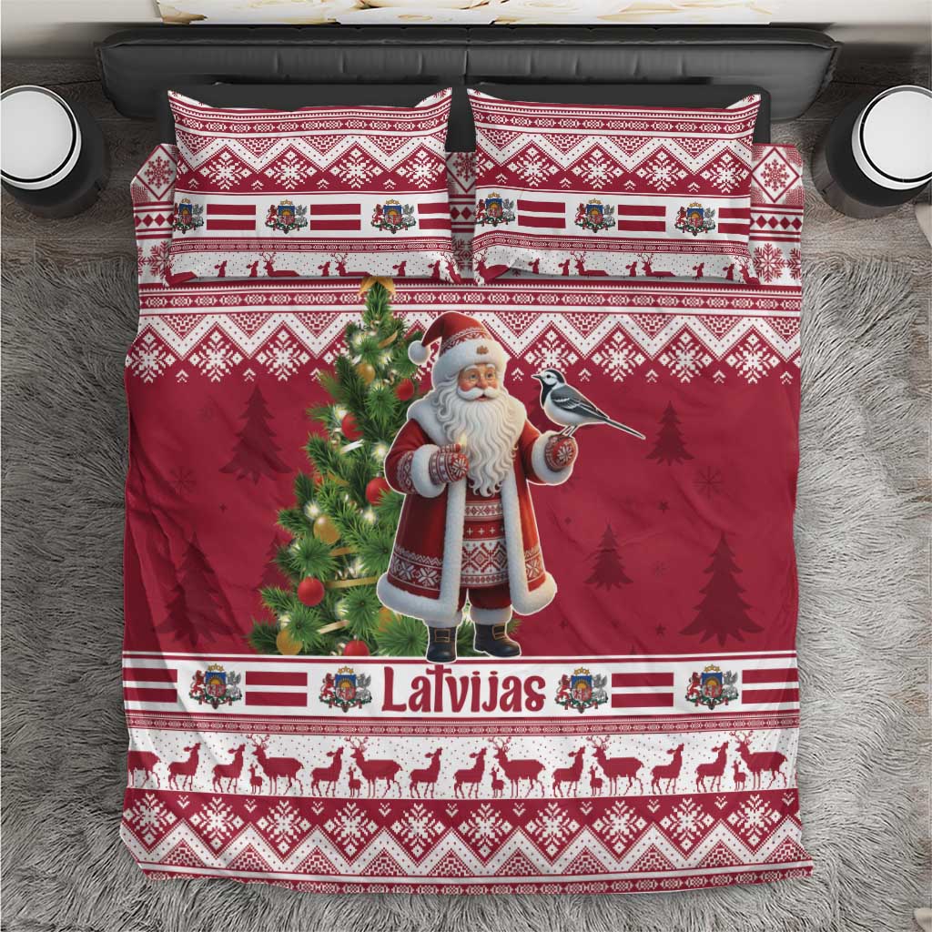Latvia Christmas Bedding Set Ziemassvetku Vecitis Christmas Pattern - Wonder Print Shop