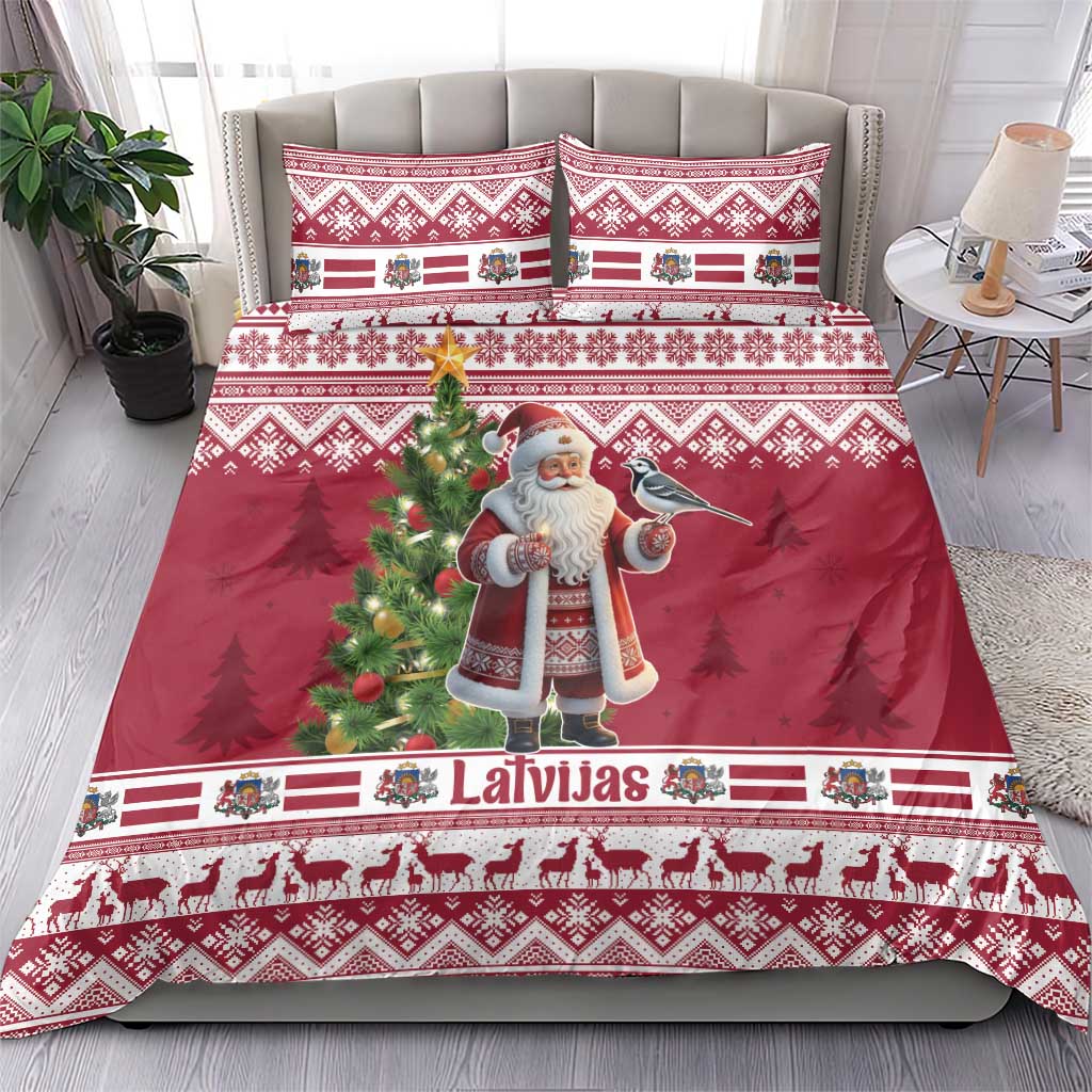 Latvia Christmas Bedding Set Ziemassvetku Vecitis Christmas Pattern - Wonder Print Shop