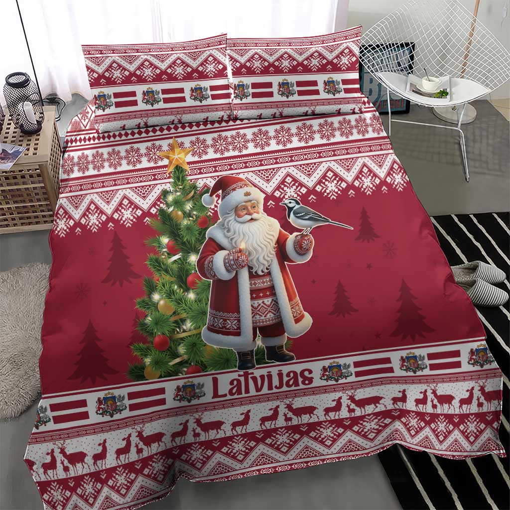 Latvia Christmas Bedding Set Ziemassvetku Vecitis Christmas Pattern - Wonder Print Shop