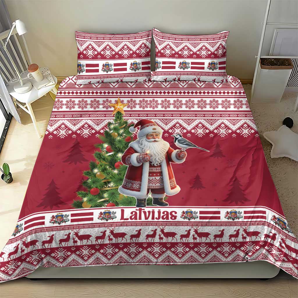 Latvia Christmas Bedding Set Ziemassvetku Vecitis Christmas Pattern - Wonder Print Shop