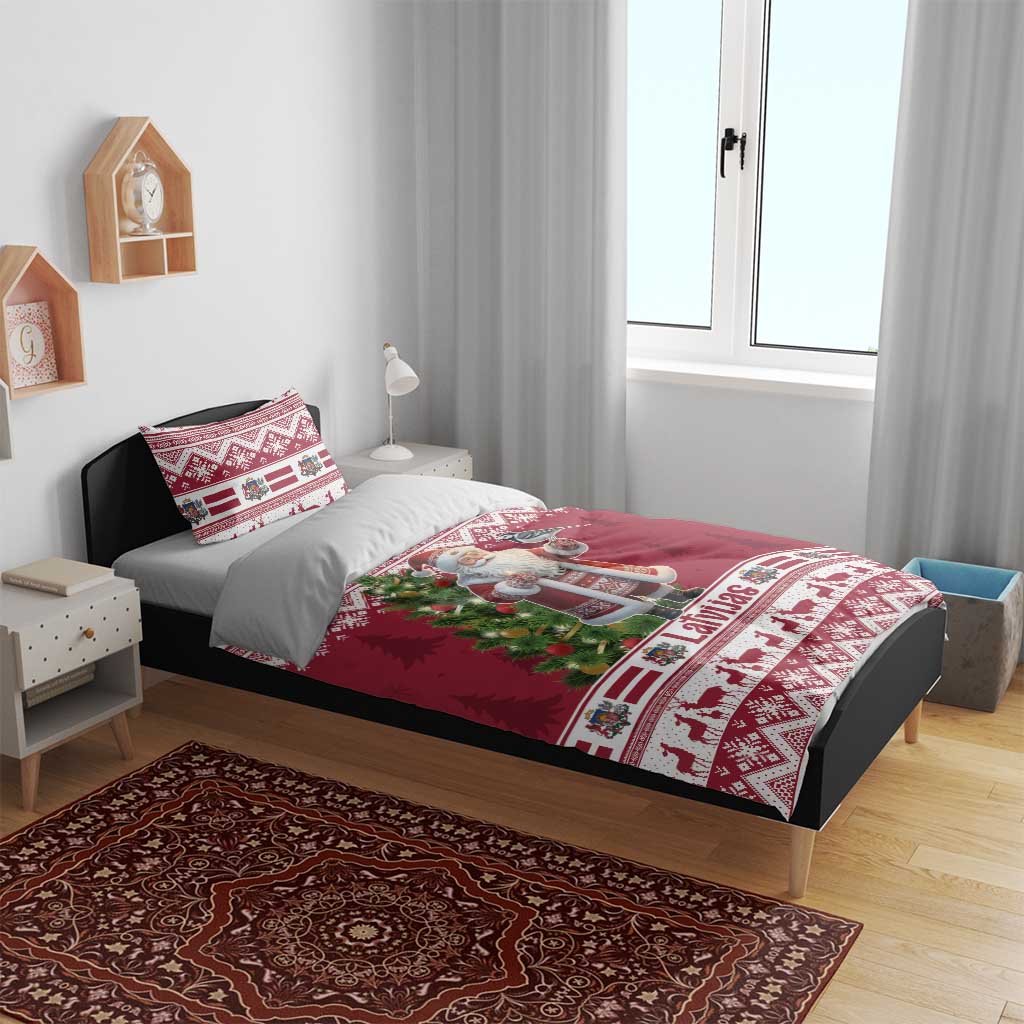 Latvia Christmas Bedding Set Ziemassvetku Vecitis Christmas Pattern - Wonder Print Shop