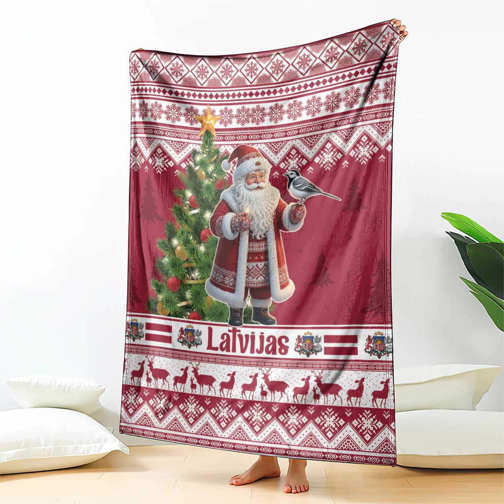Latvia Christmas Blanket Ziemassvetku Vecitis Christmas Pattern - Wonder Print Shop