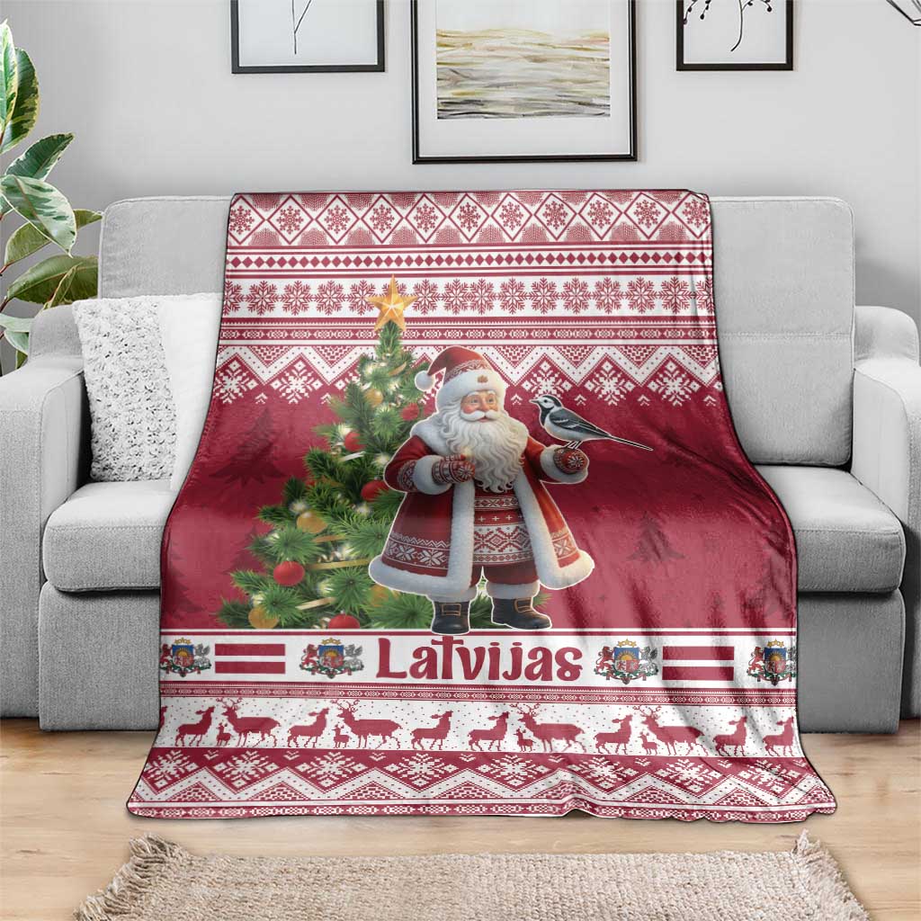 Latvia Christmas Blanket Ziemassvetku Vecitis Christmas Pattern - Wonder Print Shop