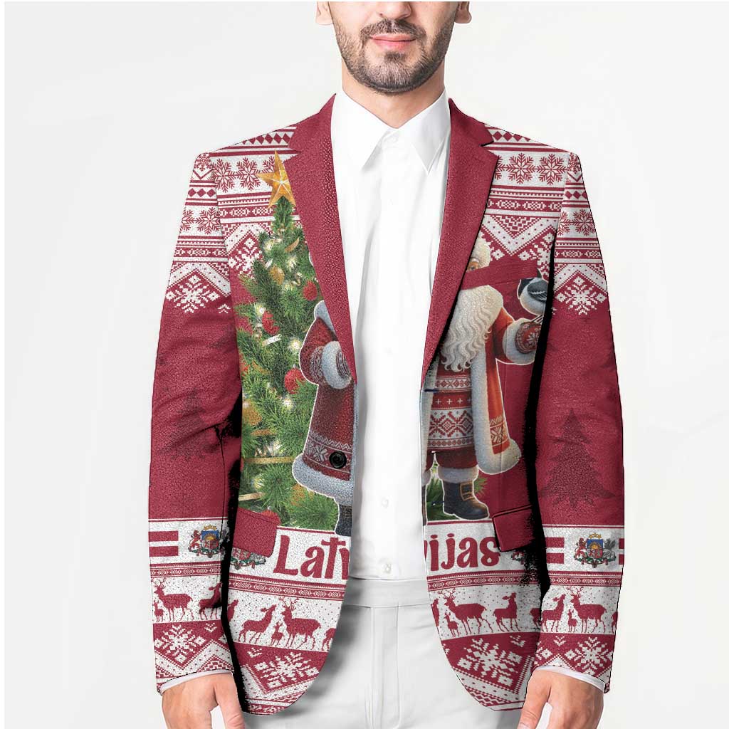 Latvia Christmas Blazer Ziemassvetku Vecitis Christmas Pattern - Wonder Print Shop