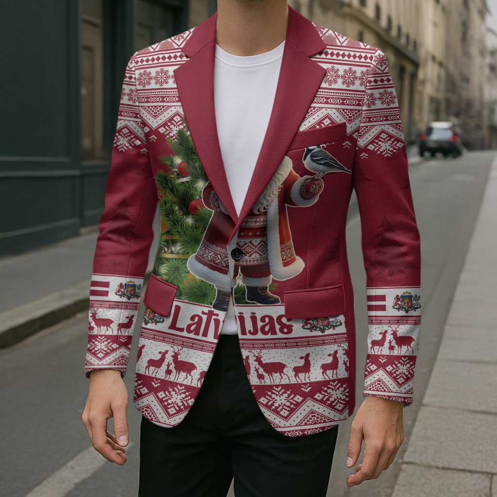Latvia Christmas Blazer Ziemassvetku Vecitis Christmas Pattern - Wonder Print Shop