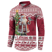 Latvia Christmas Button Sweatshirt Ziemassvetku Vecitis Christmas Pattern - Wonder Print Shop