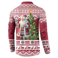 Latvia Christmas Button Sweatshirt Ziemassvetku Vecitis Christmas Pattern - Wonder Print Shop
