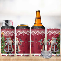 Latvia Christmas 4 in 1 Can Cooler Tumbler Ziemassvetku Vecitis Christmas Pattern - Wonder Print Shop
