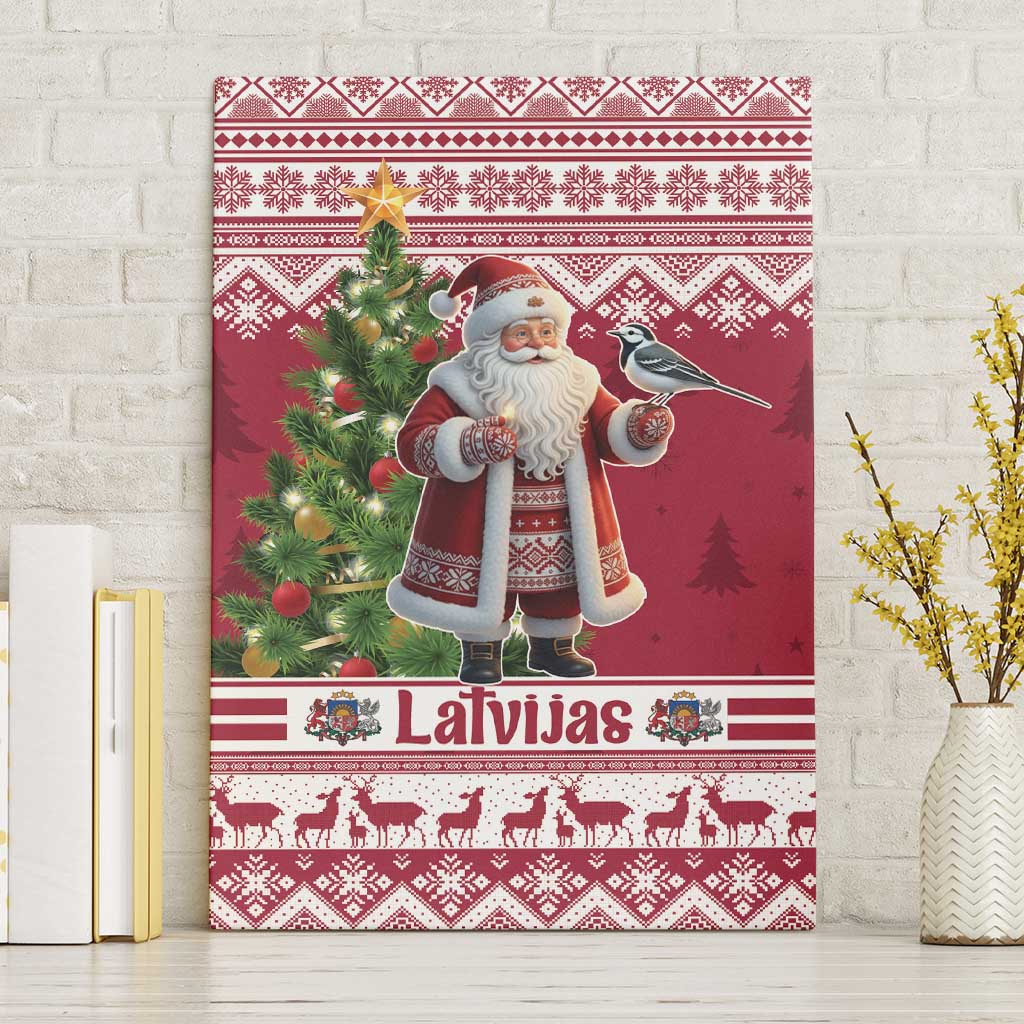 Latvia Christmas Canvas Wall Art Ziemassvetku Vecitis Christmas Pattern - Wonder Print Shop
