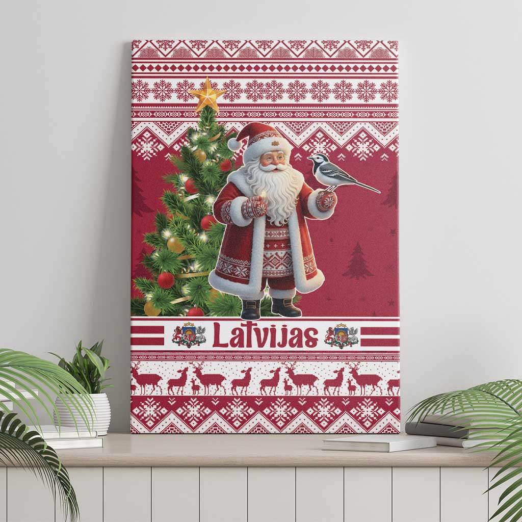 Latvia Christmas Canvas Wall Art Ziemassvetku Vecitis Christmas Pattern - Wonder Print Shop