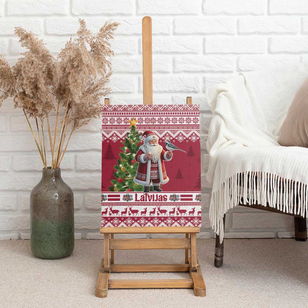 Latvia Christmas Canvas Wall Art Ziemassvetku Vecitis Christmas Pattern - Wonder Print Shop