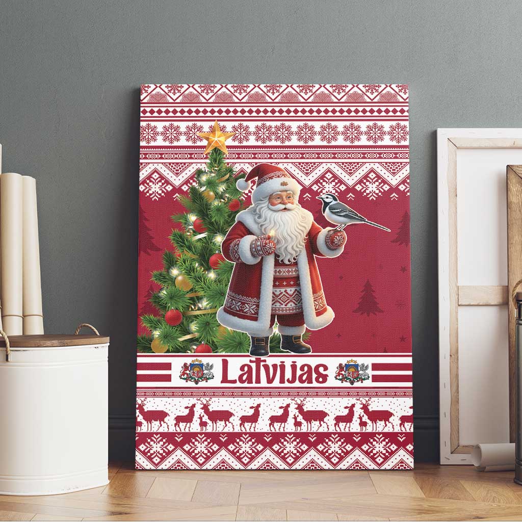 Latvia Christmas Canvas Wall Art Ziemassvetku Vecitis Christmas Pattern - Wonder Print Shop