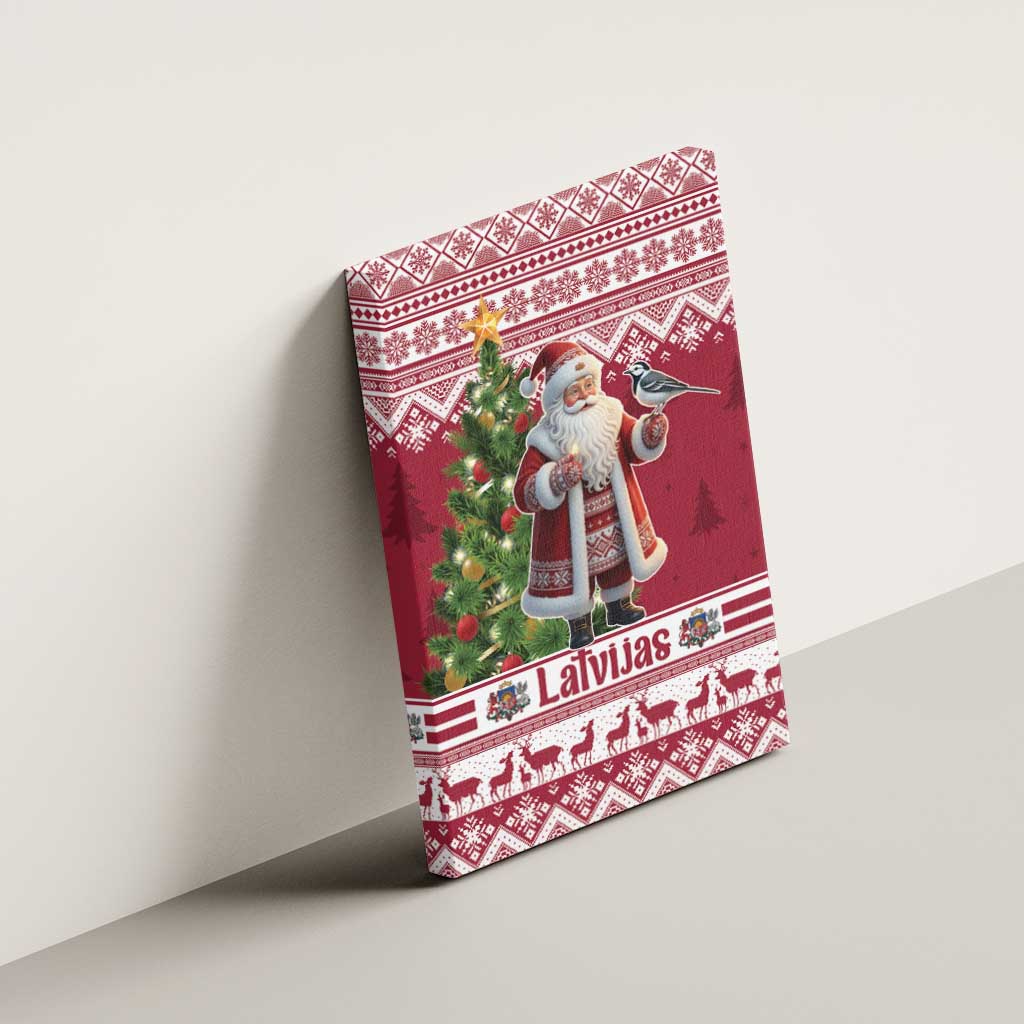 Latvia Christmas Canvas Wall Art Ziemassvetku Vecitis Christmas Pattern - Wonder Print Shop