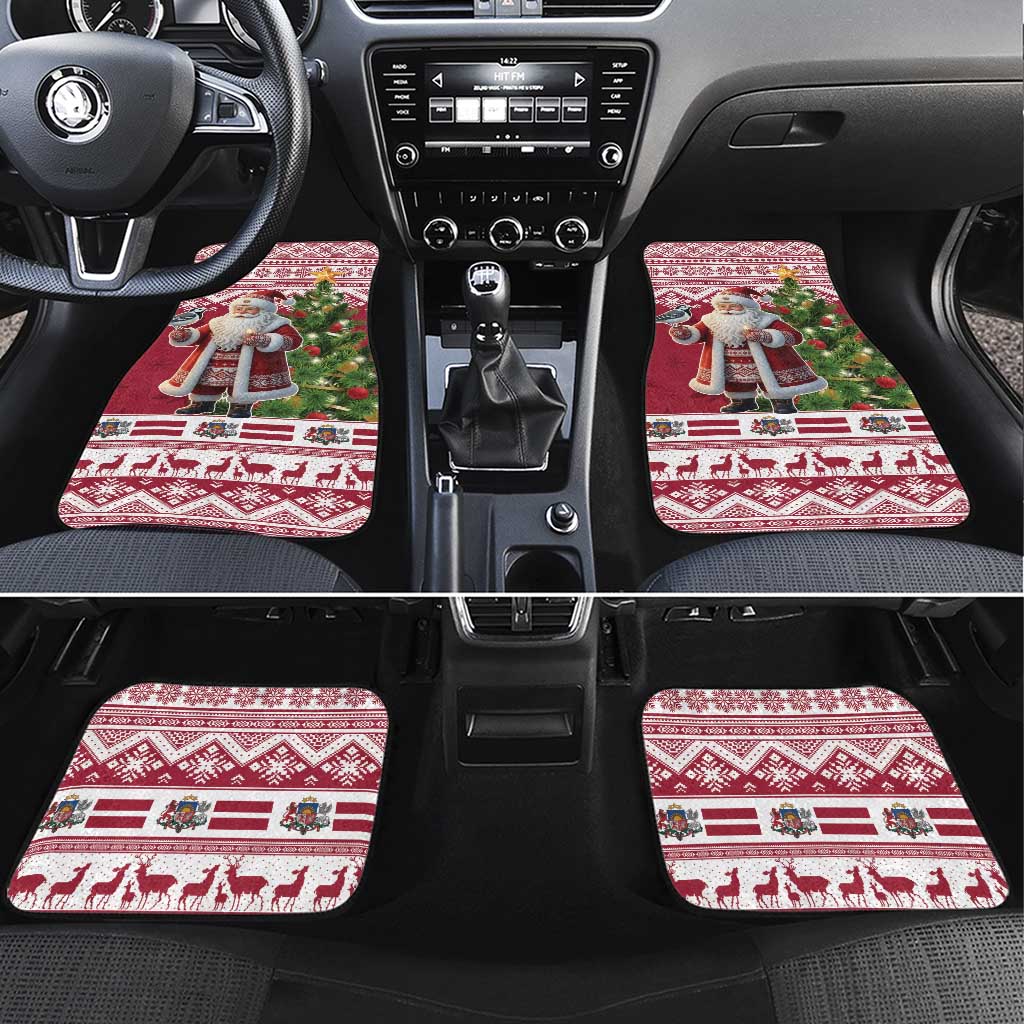 Latvia Christmas Car Mats Ziemassvetku Vecitis Christmas Pattern - Wonder Print Shop