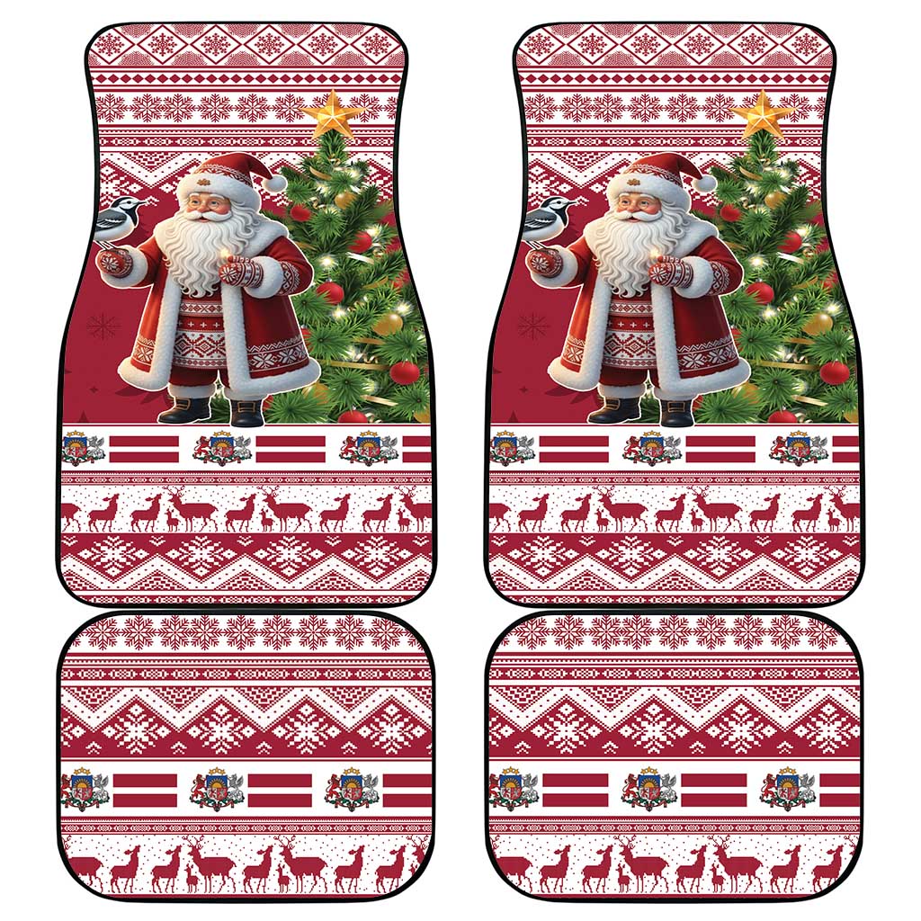 Latvia Christmas Car Mats Ziemassvetku Vecitis Christmas Pattern - Wonder Print Shop