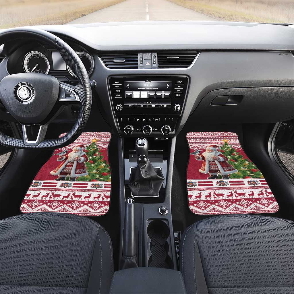 Latvia Christmas Car Mats Ziemassvetku Vecitis Christmas Pattern - Wonder Print Shop