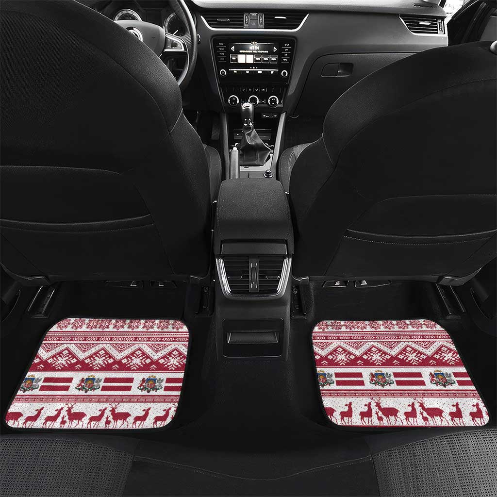 Latvia Christmas Car Mats Ziemassvetku Vecitis Christmas Pattern - Wonder Print Shop