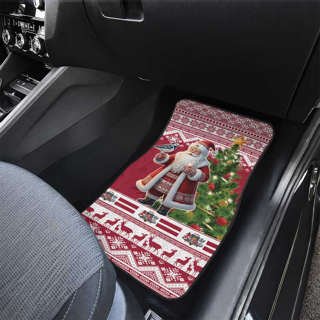 Latvia Christmas Car Mats Ziemassvetku Vecitis Christmas Pattern - Wonder Print Shop
