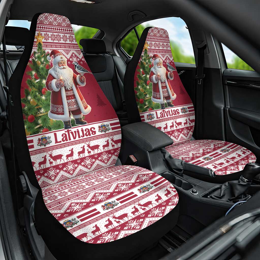 Latvia Christmas Car Seat Cover Ziemassvetku Vecitis Christmas Pattern - Wonder Print Shop