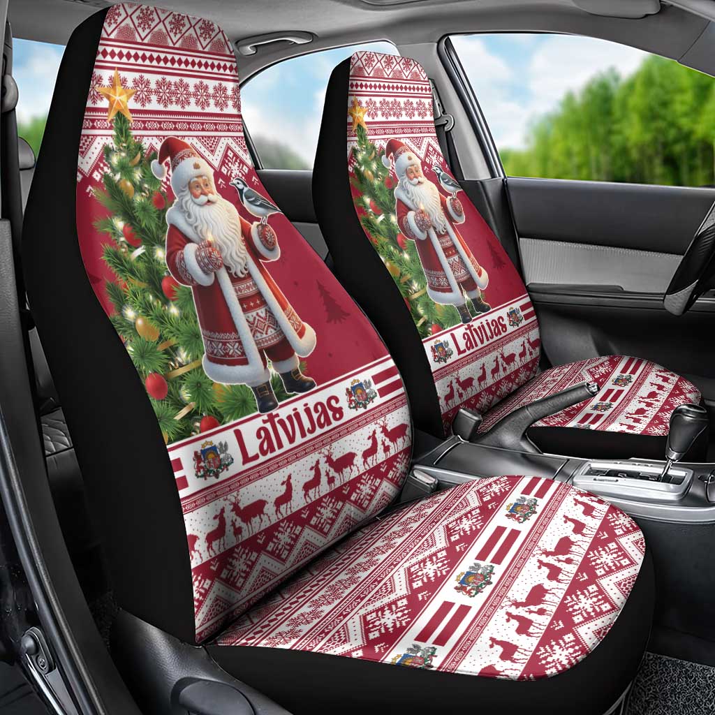 Latvia Christmas Car Seat Cover Ziemassvetku Vecitis Christmas Pattern - Wonder Print Shop