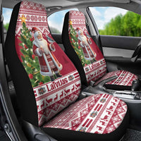 Latvia Christmas Car Seat Cover Ziemassvetku Vecitis Christmas Pattern - Wonder Print Shop
