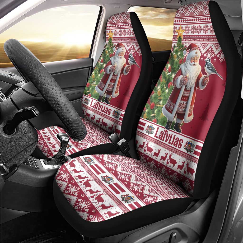 Latvia Christmas Car Seat Cover Ziemassvetku Vecitis Christmas Pattern - Wonder Print Shop