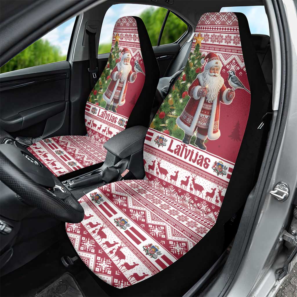 Latvia Christmas Car Seat Cover Ziemassvetku Vecitis Christmas Pattern - Wonder Print Shop