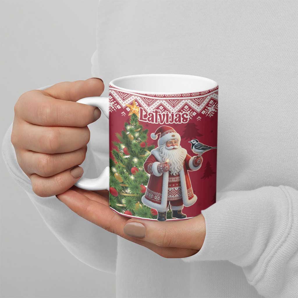 Latvia Christmas Ceramic Mug Ziemassvetku Vecitis Christmas Pattern - Wonder Print Shop