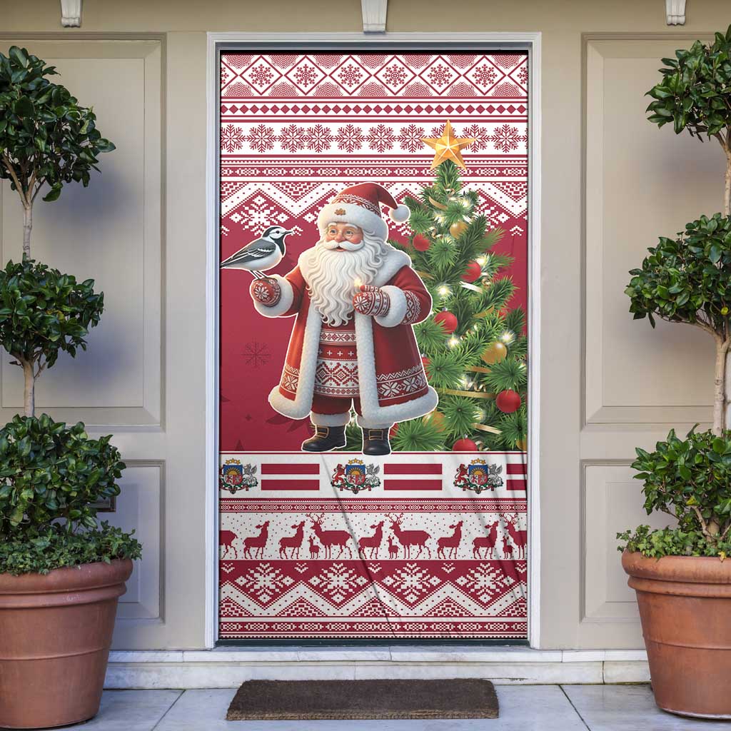 Latvia Christmas Door Cover Ziemassvetku Vecitis Christmas Pattern - Wonder Print Shop